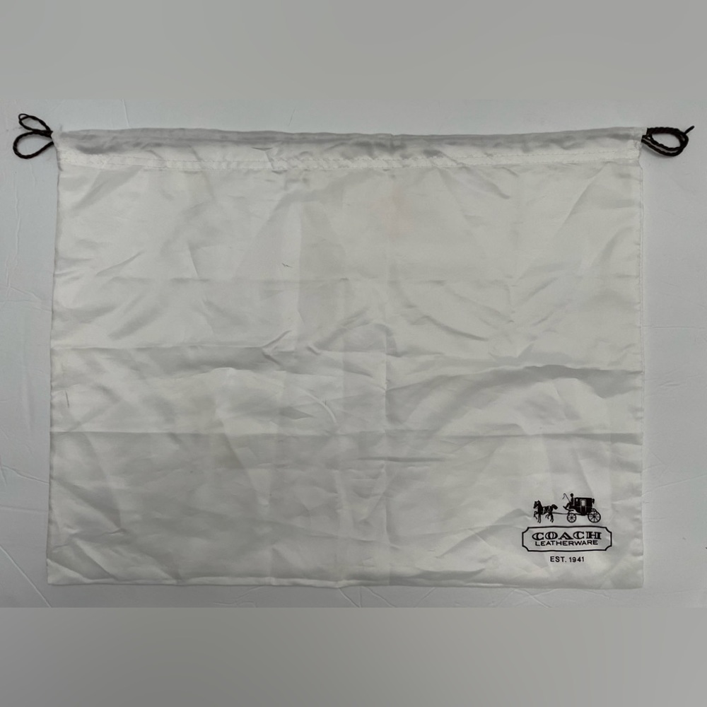 Used Extra Large White Satin Classic COACH Logo Dust BAG for Large Purse …